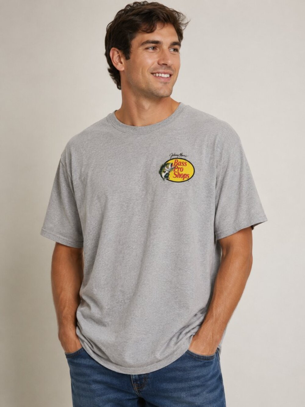 Bass Pro Shops Men's XL Gray Bigfoot Graphic T-Shirt Short Sleeve Crew Neck
